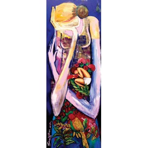 Shazly Khan, The true calling of a woman III (series), 18 x 48 Inch, Acrylic on Canva, Figurative Painting, AC-SZK-067